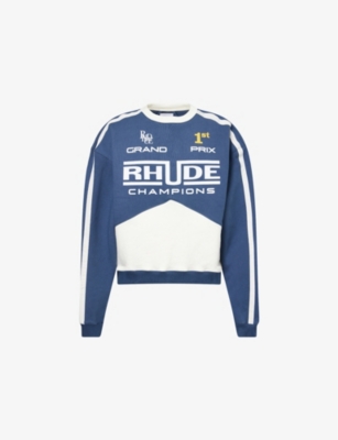 RHUDE: Champions Crew-Neck Cotton-Jersey Sweatshirt