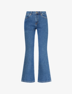 DONNA IDA: Love Flared Straight-Leg Mid-Rise Stretch-Denim Jeans
