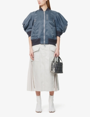 SACAI: Puff-Sleeve Nylon Twill Bomber Jacket
