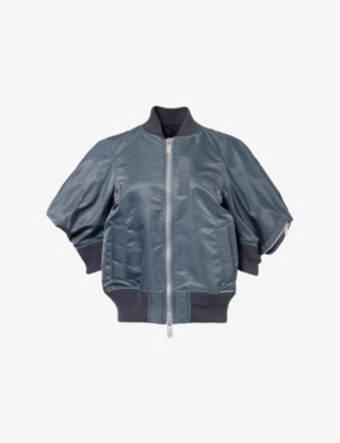 SACAI: Puff-Sleeve Nylon Twill Bomber Jacket