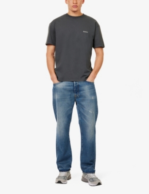 Dyed brand-print relaxed-fit cotton-jersey T-shirt