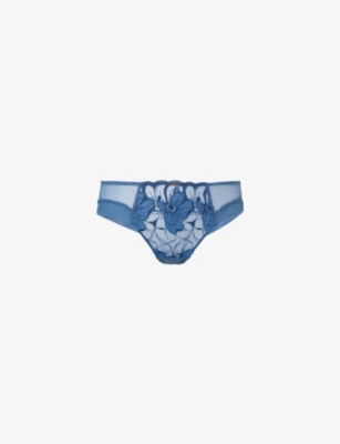CHANTELLE: Fleurs Signature Mid-Rise Mesh Tanga Briefs