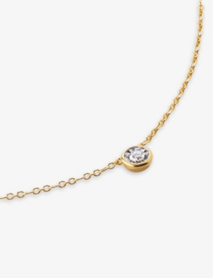 Monica Vinader Lab Grown Diamond Pendant Necklace In Yellow Gold