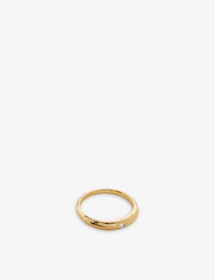 Monica Vinader Womens  Deia Mini 18ct Yellow Gold-plated Vermeil Sterling-silver And 0.006ct Lab-grow In Yellow Gold