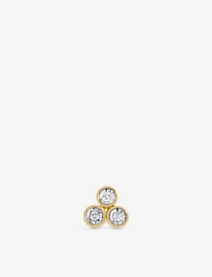 Monica Vinader Gold Diamond Cluster Single Labret Piercing Earring Diamond In Yellow Gold