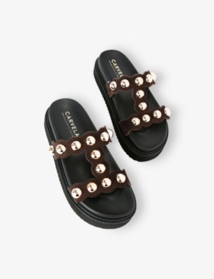 CARVELA WOMENS BROWN GIANNA FAUX-LEATHER SANDALS EUR 37 / 4 UK 