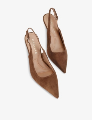 Carvela Womens Brown Spirited Suede Slingback Courts Eur 36 / 3 Uk