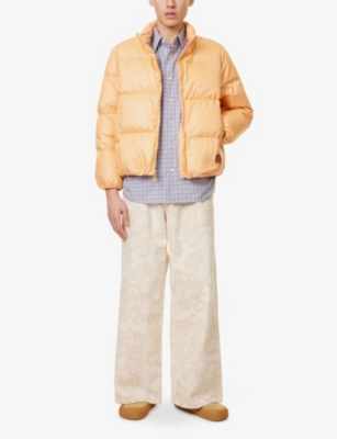 Golf Le Fleur Mens Rico High-neck Relaxed-fit Shell-down Jacket Orange In Orange