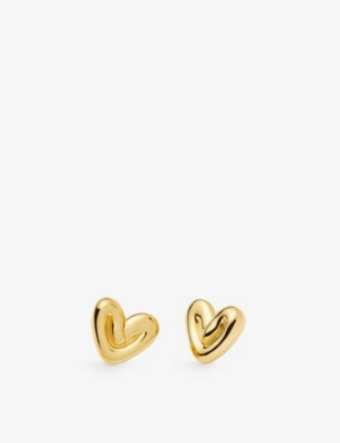 Missoma Womens Puffy Heart Mini 18ct Recycled Yellow Gold-plated Recycled-silver Earrings In Gold