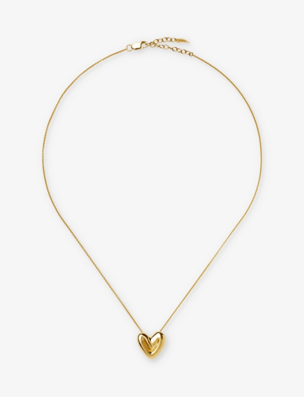 Puffy Heart 18ct Recycled Yellow Gold-Plated Brass Necklace