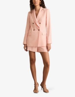REISS: Double-Breasted Peak-Lapel Woven Blazer