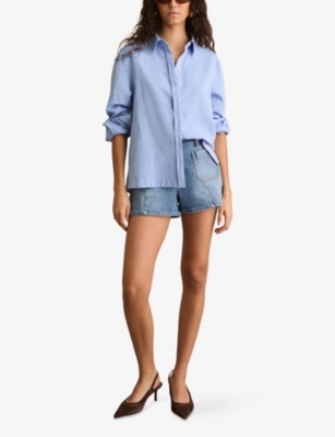 REISS: Kira Patch-Pocket Stretch-Denim Shorts