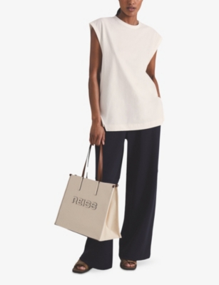 Shop Reiss Womens  X Les 100 Ciels Dylan Oversized Cotton-jersey Vest In White