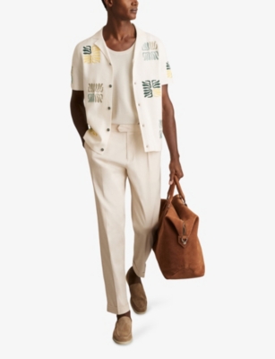 REISS: Pablo Reef-Embroidered Woven Shirt