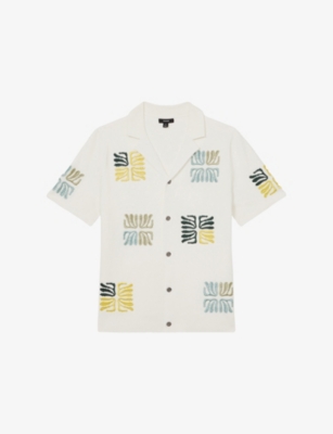 REISS: Pablo Reef-Embroidered Woven Shirt