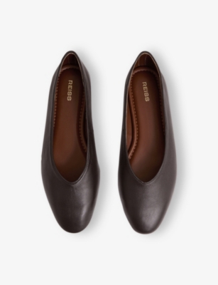REISS: Amelia Leather Ballet Flats