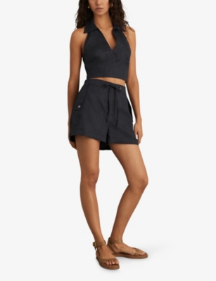 REISS: Cara Drawstring-Waist Linen Shorts