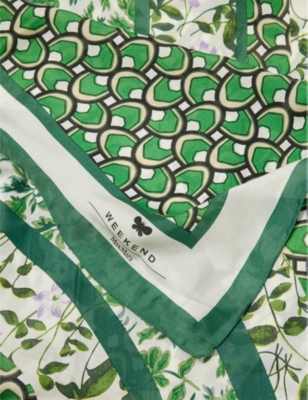 WEEKEND MAX MARA: Square graphic-pattern woven scarf