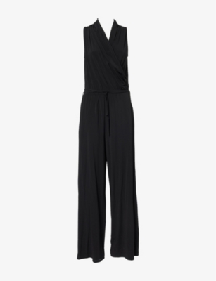 WEEKEND MAX MARA: Genzana Sleeveless Wide-Leg Stretch-Woven Jumpsuit