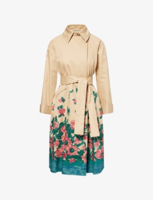 Pesco Floral-Print Cotton-Gabardine Trench Coat