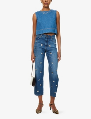 WEEKEND MAX MARA: Magia boxy-fit cropped denim top