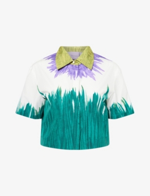WEEKEND MAX MARA: Quero Cropped Cotton-Poplin Shirt