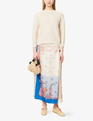 WEEKEND MAX MARA: Peggi Floral-Print Silk Midi Skirt