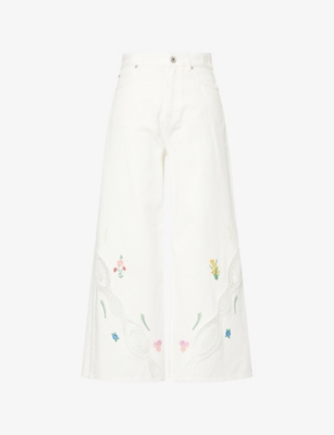 WEEKEND MAX MARA: Lord Embroidered Denim Trousers