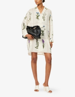 WEEKEND MAX MARA: Eccesso Floral-Print Crêpe de Chine Silk Mini Dress