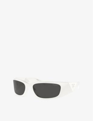 Prada Womens Pr A14s Butterfly-frame Acetate Sunglasses White In White