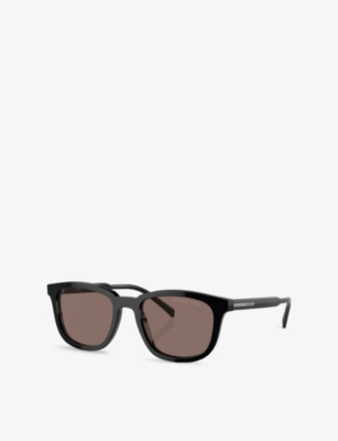 Prada Womens Pr A21s Square-frame Acetate Sunglasses Black In Black