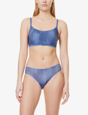 Soft scoop-neck stretch-woven bralette