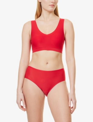 Chantelle Womens Soft Brazilian Stretch-woven Briefs Poppy Red In Poppy Red