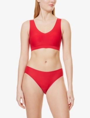 Chantelle Womens Soft Brazilian Stretch-woven Briefs Poppy Red In Poppy Red
