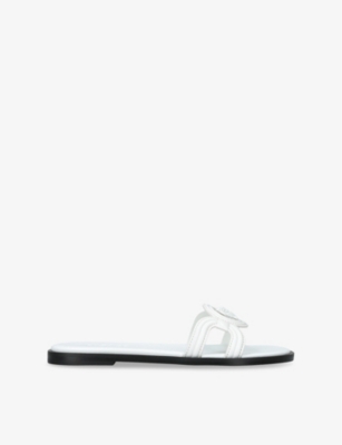 VERSACE: Medusa-Strap Leather Slides