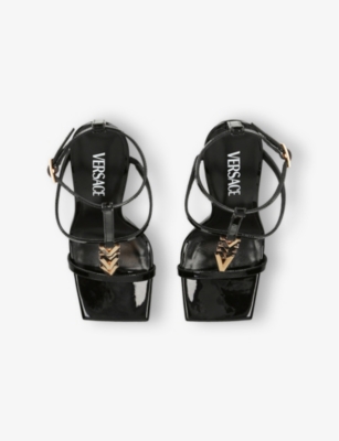 Versace 115 Medusa ‘95 Patent Sandals In Black