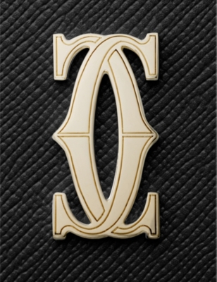Cartier Womens C De  Leather Card Holder In Black