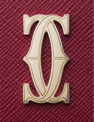 Cartier Womens C De  Leather Card Holder In Cherry
