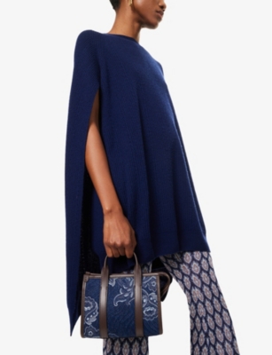 ETRO WOMENS DENIM BLUE SCURO BAULETTO DENIM TOP-HANDLE BAG 