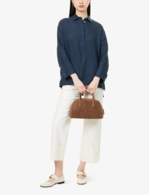 S MAX MARA: Varese Pointed-Collar Linen Shirt