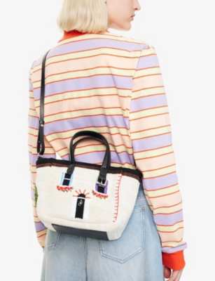 JW ANDERSON: House Mini Belt Cotton Knitted Tote Bag
