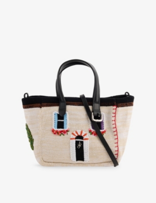 JW ANDERSON: House Mini Belt Cotton Knitted Tote Bag