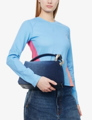 JW ANDERSON: The Corner Denim Top-Handle Bag