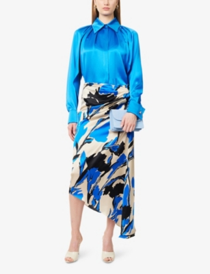 MAX MARA ELEGANTE: Chopin Floral-Print Silk Midi Skirt