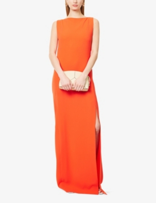 MAX MARA ELEGANTE: Creso Backless Stretch-Crepe Maxi Dress