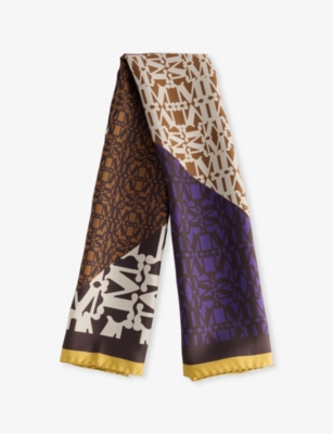 MAX MARA: Carre 90 Monogram Silk Scarf