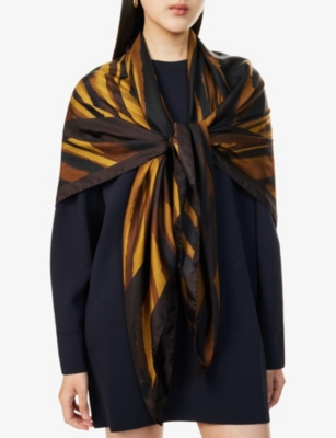 Selim Graphic-Print Silk Scarf