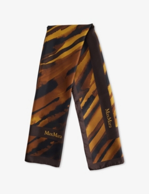 MAX MARA: Selim Graphic-Print Silk Scarf