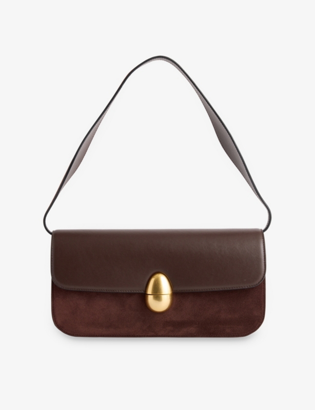 Phoenix Baguette Suede and Leather Shoulder Bag