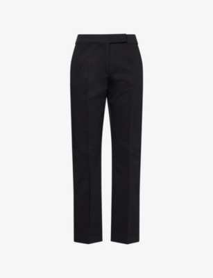 Okra Straight-Leg Stretch-Cotton Trousers